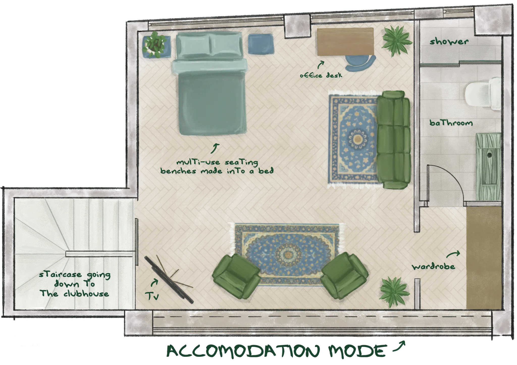 Apart Club House – Salon Privee Bedroom Mode 2