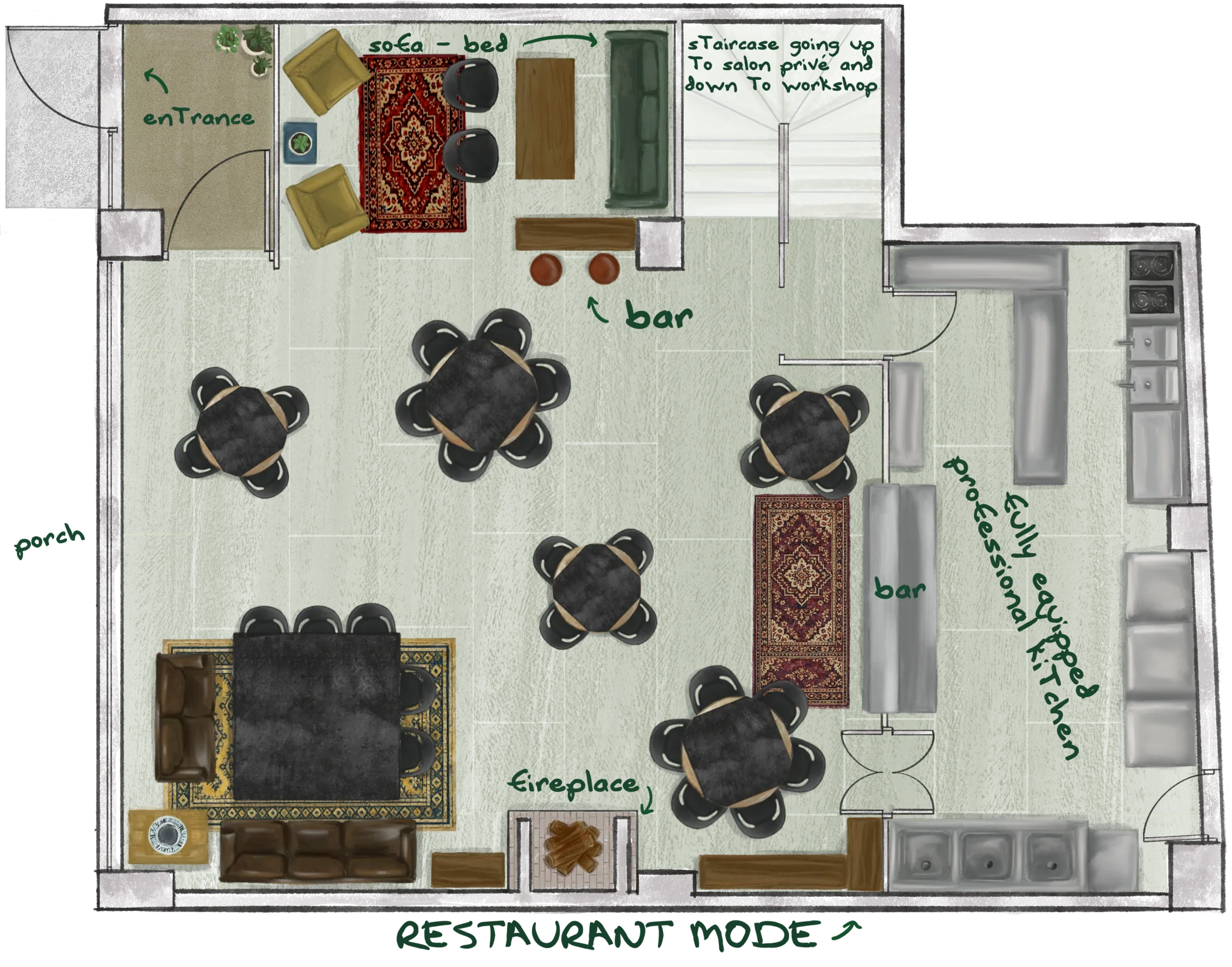 Apart Club House – Clubhouse Restaurant Mode V2